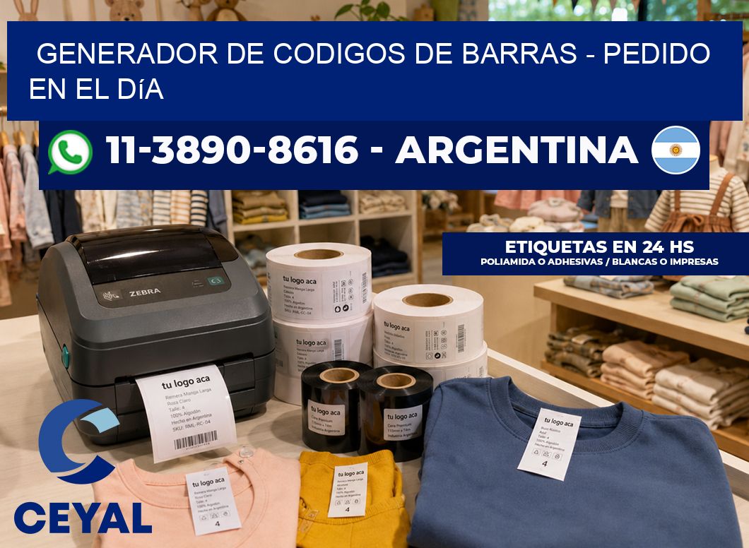 generador de codigos de barras - Pedido en el día