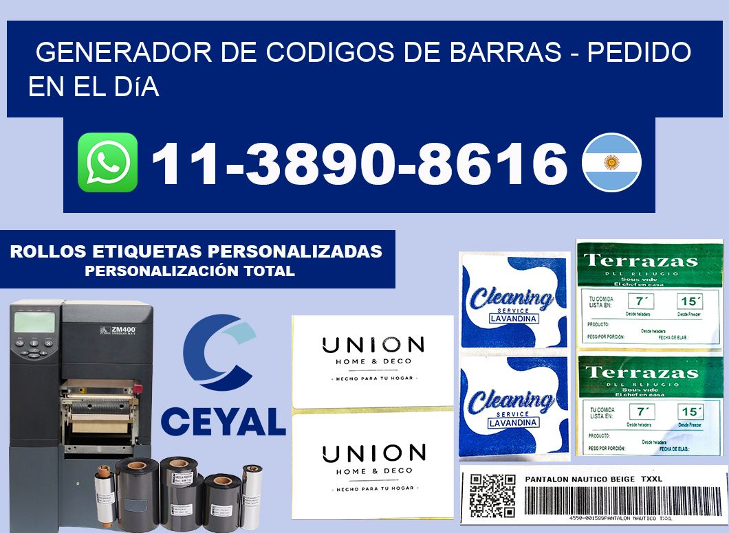 generador de codigos de barras - Pedido en el día