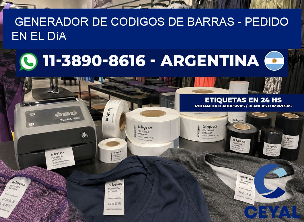 generador de codigos de barras – Pedido en el día