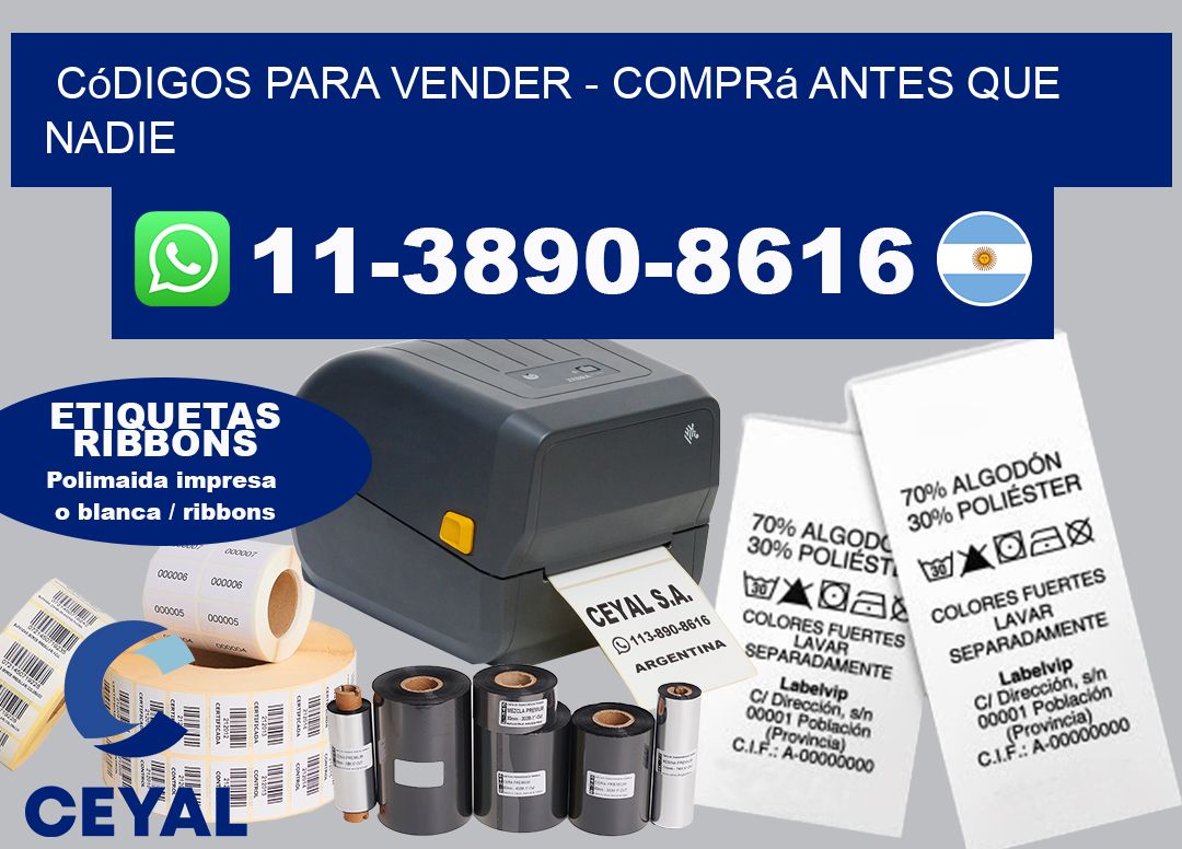 Códigos para vender - Comprá antes que nadie