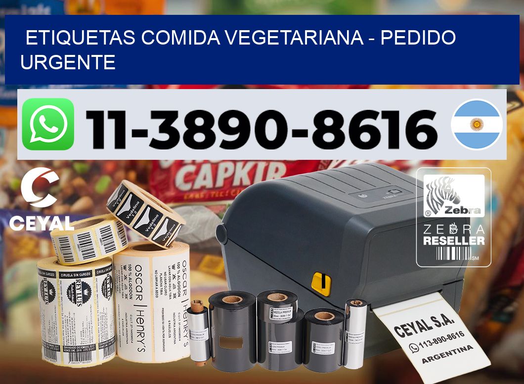 ETIQUETAS COMIDA VEGETARIANA - Pedido urgente