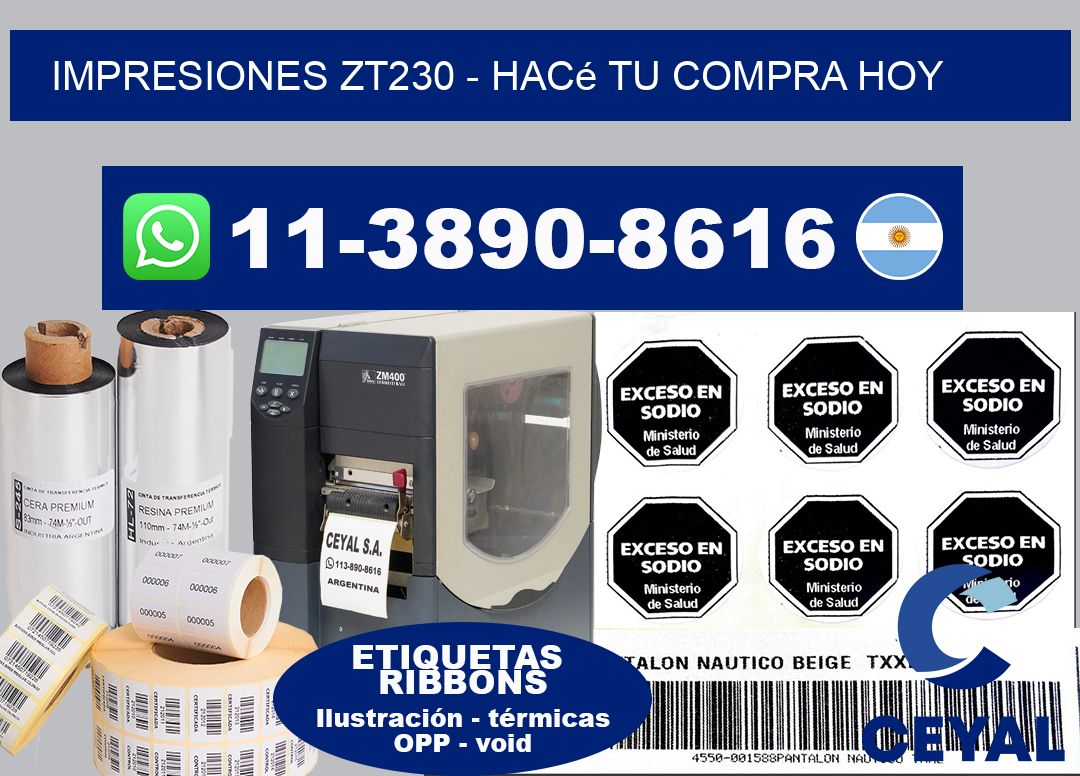 Impresiones ZT230 - Hacé tu compra hoy