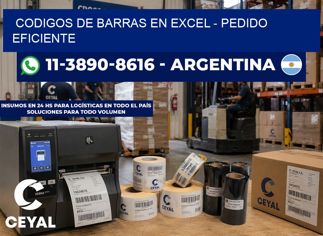 codigos de barras en excel - Pedido eficiente