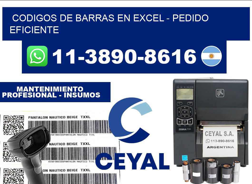 codigos de barras en excel - Pedido eficiente