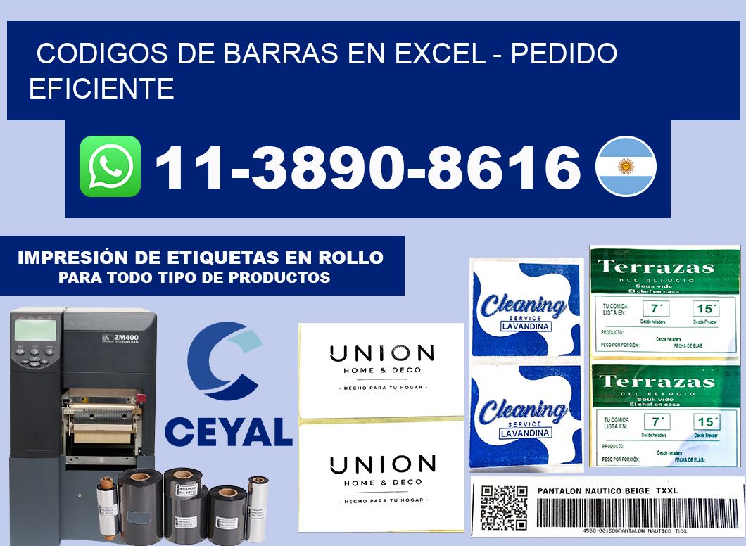 codigos de barras en excel - Pedido eficiente