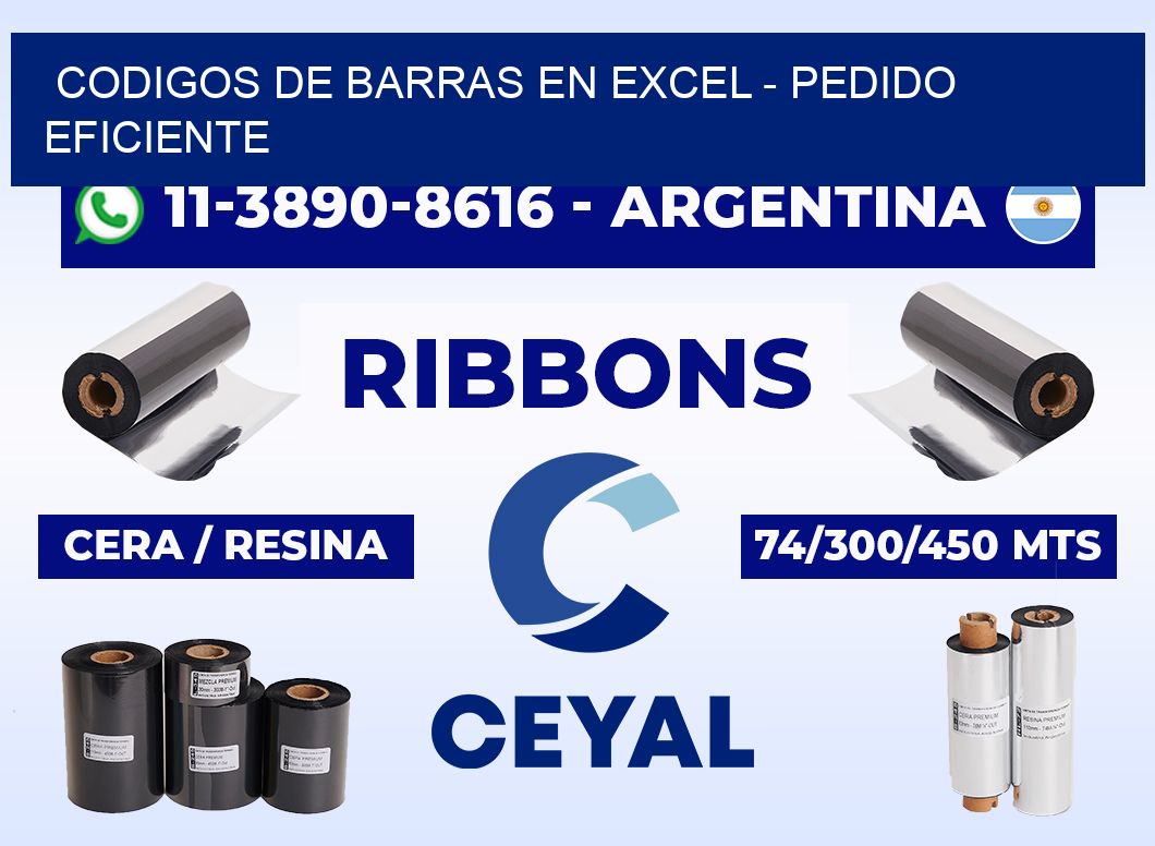 codigos de barras en excel - Pedido eficiente