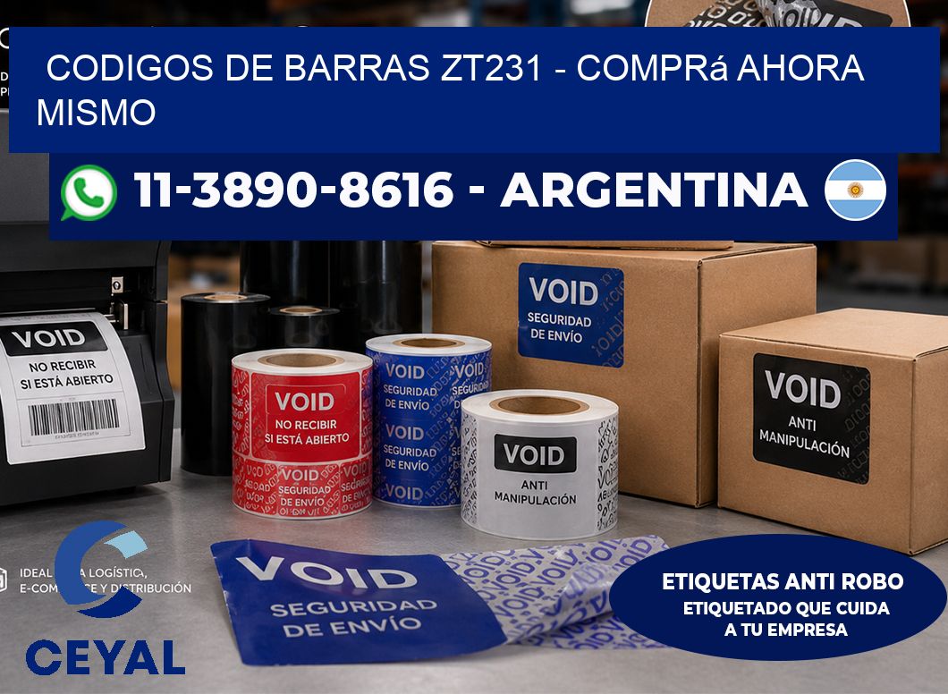 codigos de barras zt231 – Comprá ahora mismo