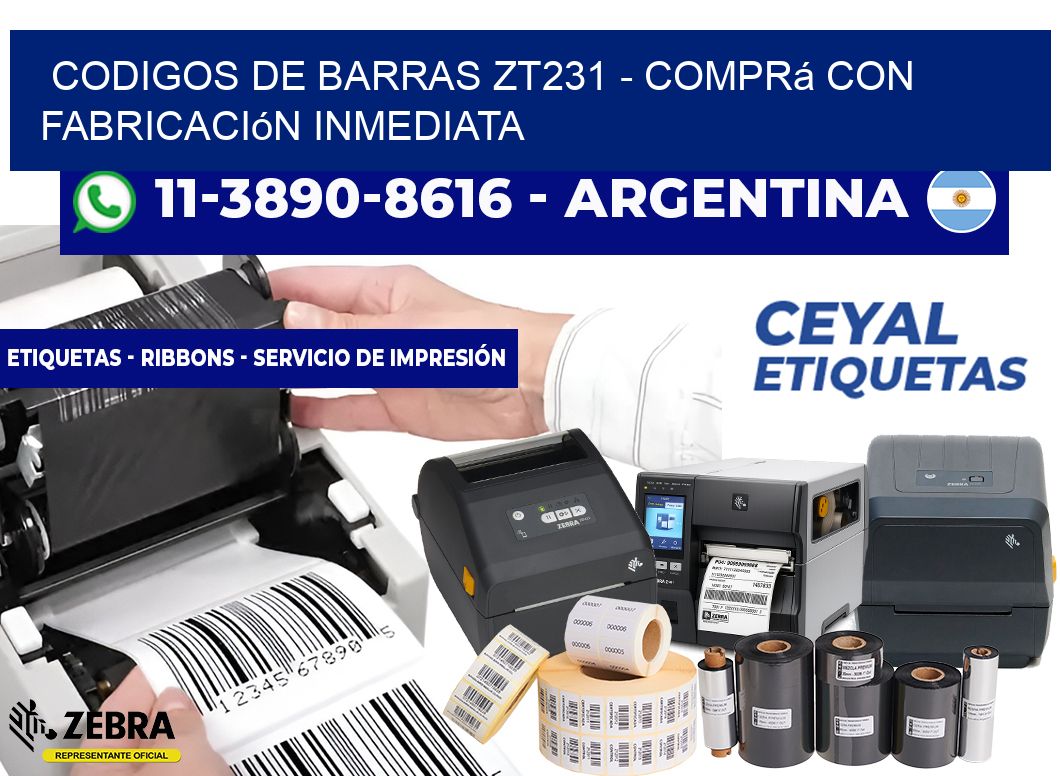 codigos de barras zt231 - Comprá con fabricación inmediata