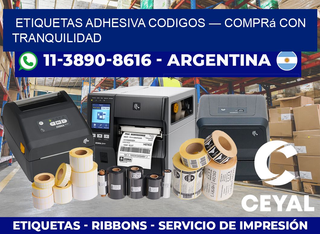 etiquetas adhesiva codigos — Comprá con tranquilidad